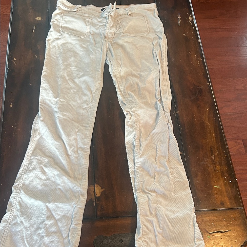 Abercrombie & Fitch Cream Flare Corduroy Jeans